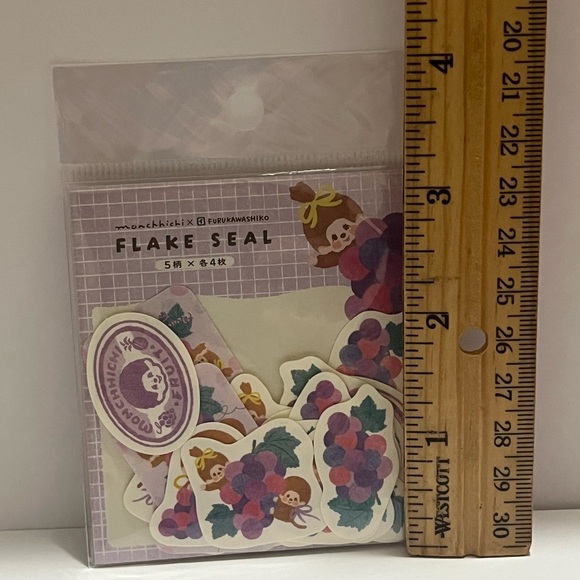 Monchhichi Fruit Series-Grape Sticker Flake Set - Picture 4 of 6